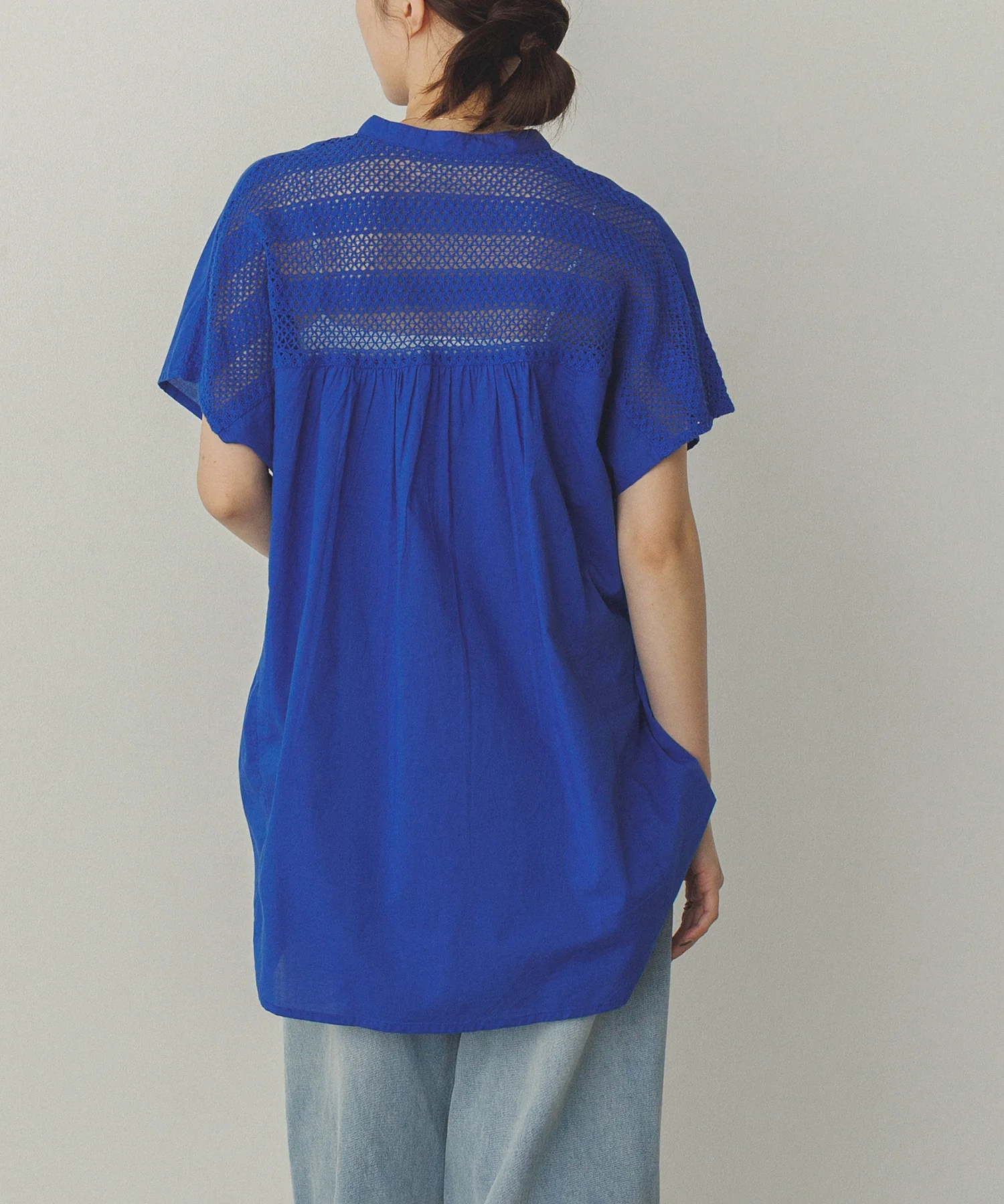 ピンタック レースシャツ